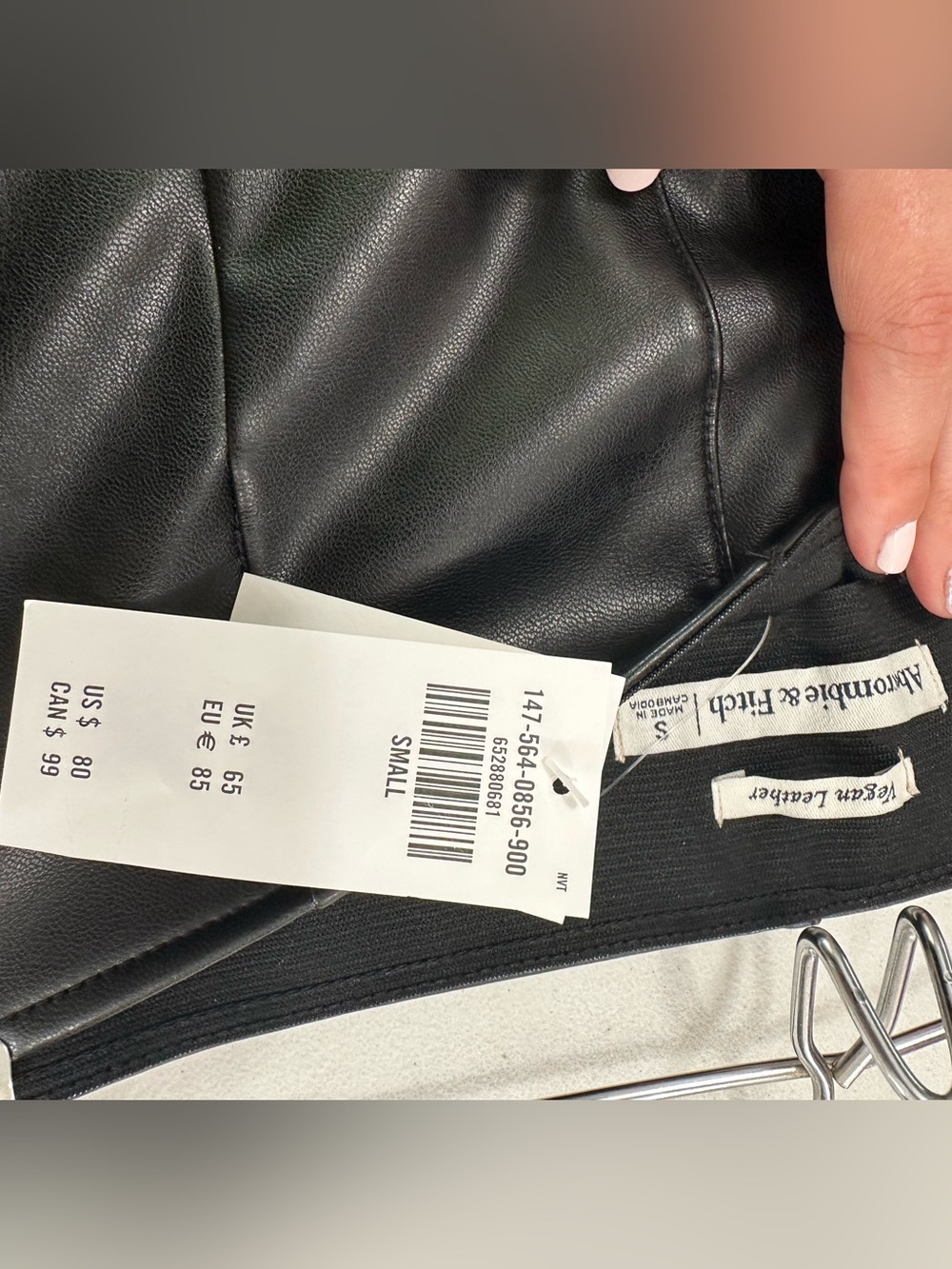 Abercrombie & Fitch Black Faux Leather Pants - Picture 2 of 2